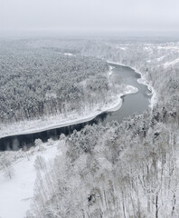 frozen river in winter