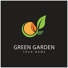 green garden logo vector and symbol