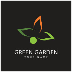 green garden logo vector and symbol