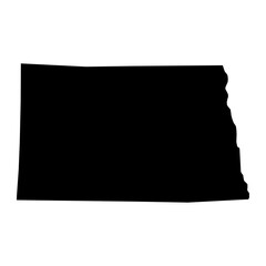 North Dakota black map on white background