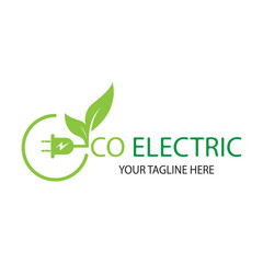 eco friendly power plug logo design template