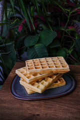 Stack of Belgian waffles