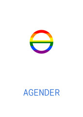 Agender gender orientation rainbow symbol sexual icon