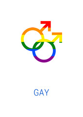 Gay gender orientation rainbow symbol sexual icon