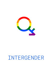 Intergender gender orientation rainbow symbol sexual icon