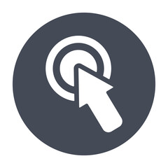 Clicking finger icon in flat style. Line hand pointer symbol isolated 