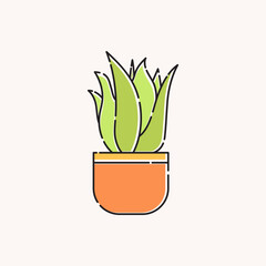 potted plant icon illustration design. green plant icon.