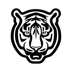 Roaring tiger black logo design vector illustration