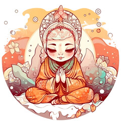 Zen Lama Kaftan freckled meditating