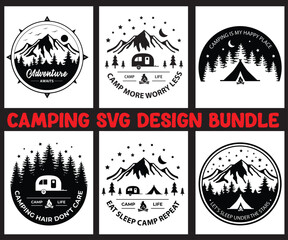 Camping t shirt design bundle