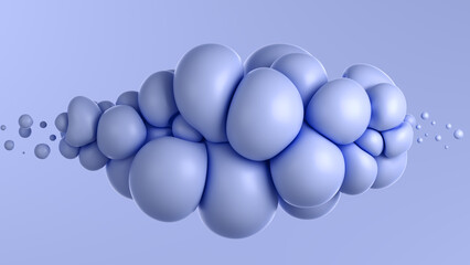 3d render illustration - Pastel trendy soft bubbles in motion. Abstract wallpaper with lilac 3D spheres. Great for your design web or print projects.