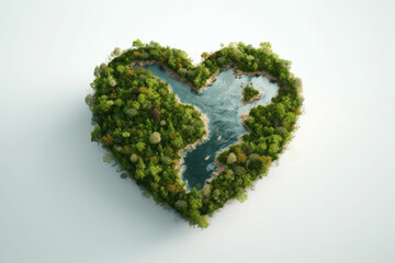 Planet Earth in shape of heart. Earth Day or sustainable concept. AI Generated.