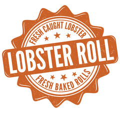 Lobster roll label or stamp