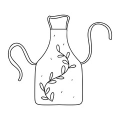 Apron in hand drawn doodle style. Vector illustration isolated on white background, Coloring book.