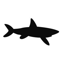 Shark silhouette. Black shark illustration.