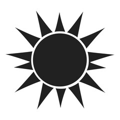 Black and white sun clipart. Sun silhouette illustration.