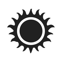 Black and white sun clipart. Sun silhouette illustration.