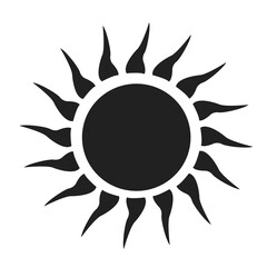 Black and white sun clipart. Sun silhouette illustration.
