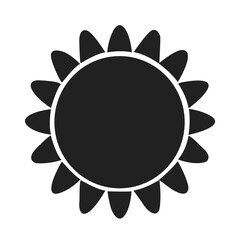Black and white sun clipart. Sun silhouette illustration.