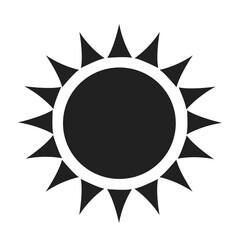Black and white sun clipart. Sun silhouette illustration.