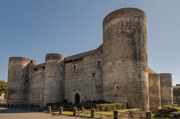 The Ursino Castle - Castello Ursino - Medieval landmark of the city of Catania, Sicily, Italy.