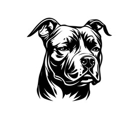 american pit bull terrier, american pit bull terrier Dog Face SVG, black and white american pit bull terrier vector