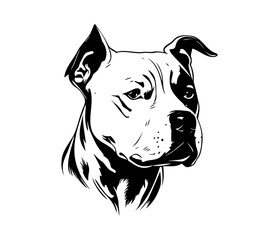 american pit bull terrier, american pit bull terrier Dog Face SVG, black and white american pit bull terrier vector