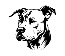 american pit bull terrier, american pit bull terrier Dog Face SVG, black and white american pit bull terrier vector