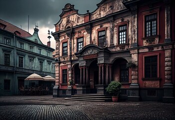 Fototapeta na wymiar Old Market in Poznan. Generative AI