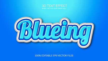Blueing 3D Text Style Effect with Editable Text
