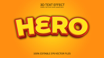 Hero 3D Text Style Effect with Editable Text