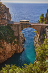 Furore Fjord and bridge, Amalfi Coast, Italy