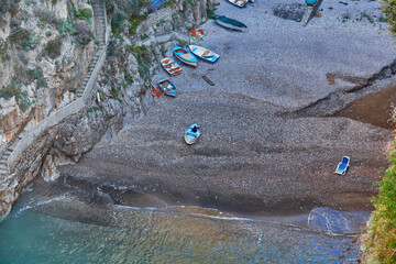 Fiordo di Furore Beach Fjord of Furore seen from the bridge, an unusual beautiful hidden place in the province of Salerno