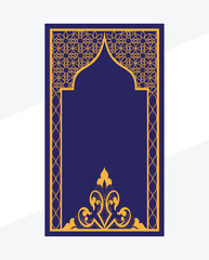 Islamic prayer blue mat design. 