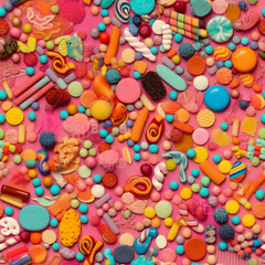 Fototapeta na wymiar Candy Cluster 2 - Seamless Repeating Background Tile