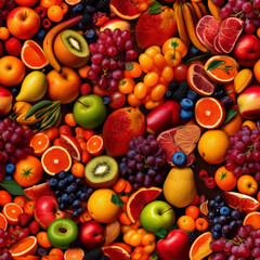 Naklejka na ściany i meble Mixed Fruit 2 - Seamless Repeating Background Tile