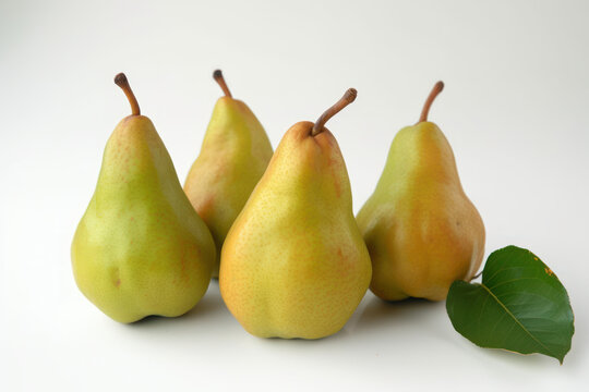Pears on a white isolated background, generative ai, Fresh tasty fruit