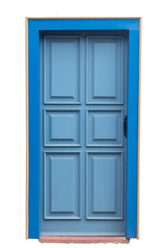 Vintage wooden door isolated on white background, Brazilian old door