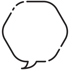 吹き出しのイラスト5【破線】