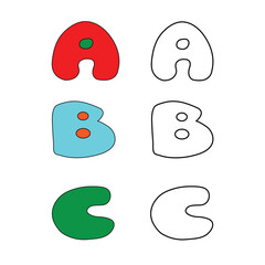 Alphabet Vector Coloring Page For Kids
