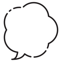 吹き出しのイラスト8【破線】