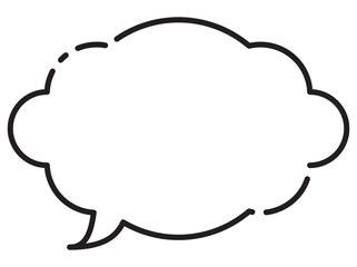 吹き出しのイラスト23【破線】