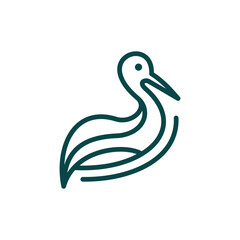 Animal stork line modern logo