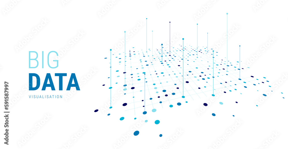 Aufkleber Big data visual information background. Social network concept. Connection vector background.