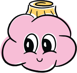 Cute Funny Cupcake Cartoon Characters in Cake and Frosting Cartoon