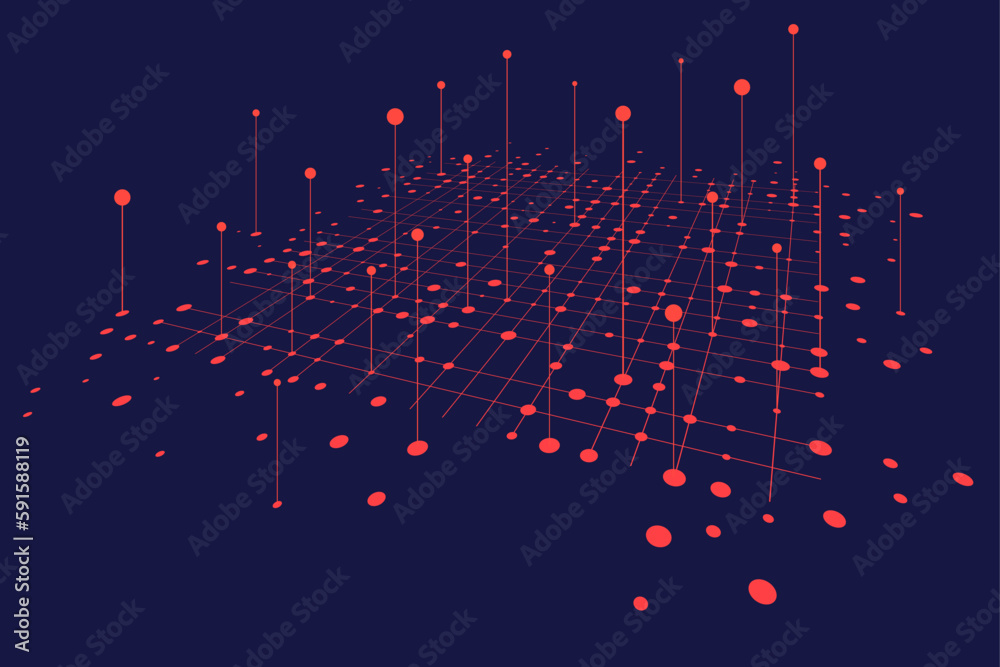 Aufkleber Big data visual information background. Social network concept. Connection vector background.