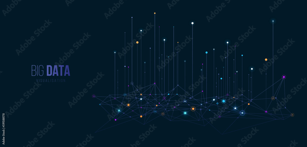Aufkleber Big data visual information background. Social network concept. Connection vector background.