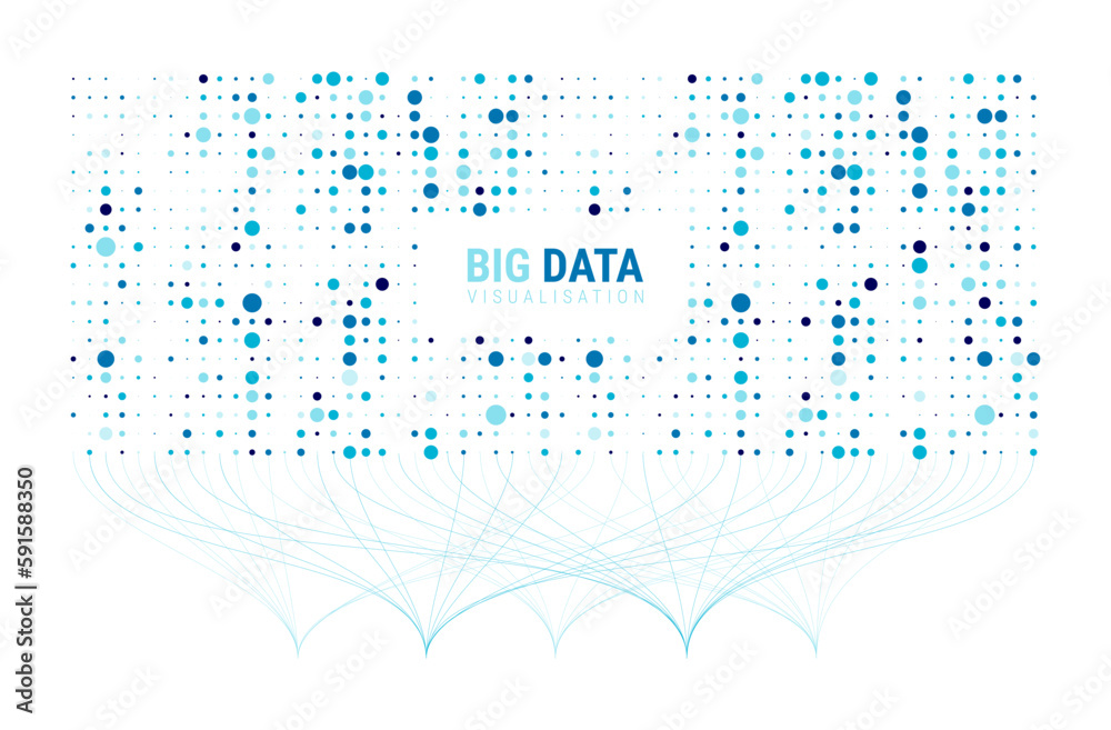 Aufkleber Big data visual information background. Social network concept. Connection vector background.