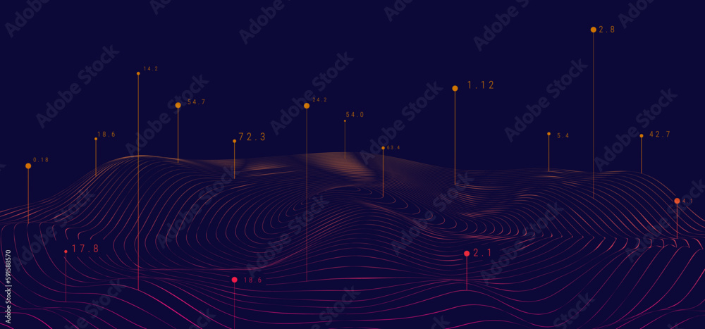 Aufkleber Big data visual information background. Social network concept. Connection vector background.