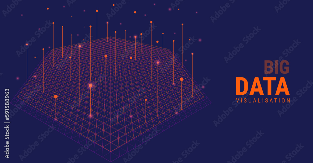 Aufkleber Big data visual information background. Social network concept. Connection vector background.